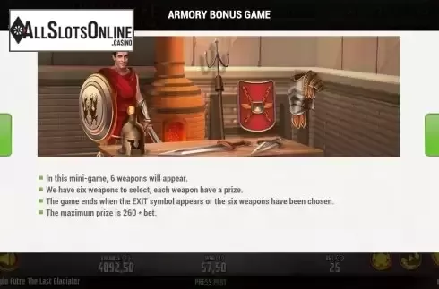 Bonus game screen