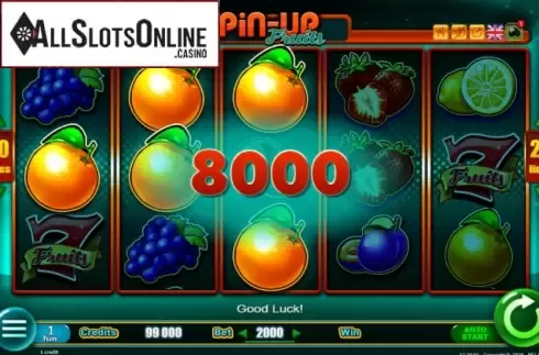 Win Screen 2. PinUp Fruits from Belatra Games