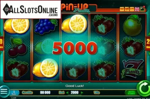 Win Screen. PinUp Fruits from Belatra Games