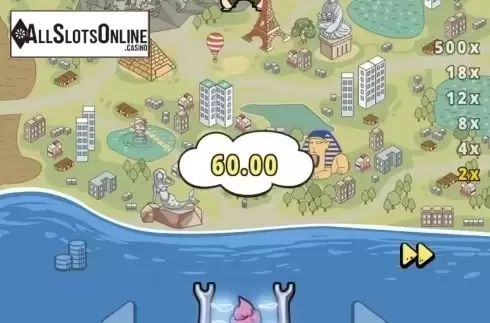 Win screen. Poke The Guy from Microgaming