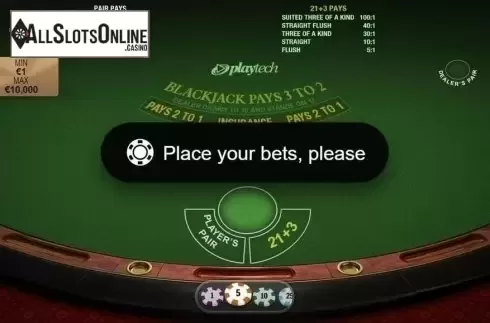 Game workflow. Premium Blackjack Single Hand from Playtech