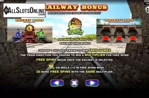 Paytable 2. Railway King from Spadegaming