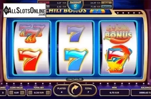 Reel Screen 3. Red Hot Chili 7's from NetGame