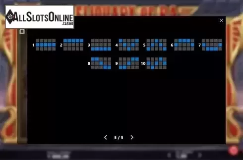Paylines screen