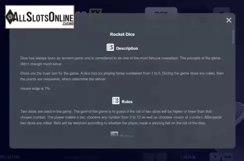 Game Rules screen