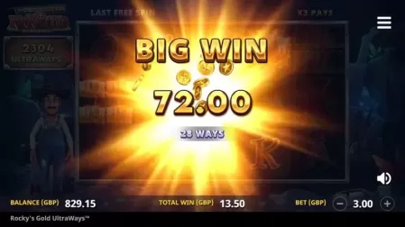 Rocky's Gold Ultraways slot screenshot 9