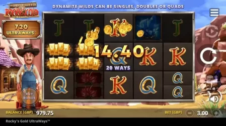Rocky's Gold Ultraways slot screenshot 3