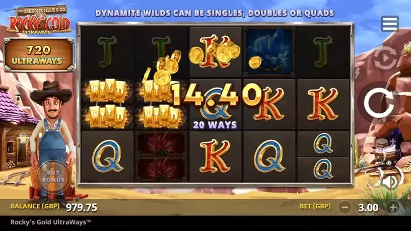 Rocky's Gold Ultraways slot screenshot 3