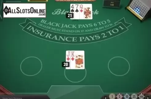 Game Screen 3. Single Deck Blackjack MH from Play'n Go