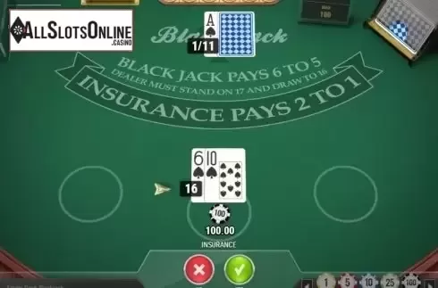 Game Screen 2. Single Deck Blackjack MH from Play'n Go