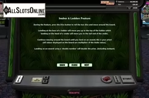 Paytable 3. Snakes Ladders (Realistic) from Realistic