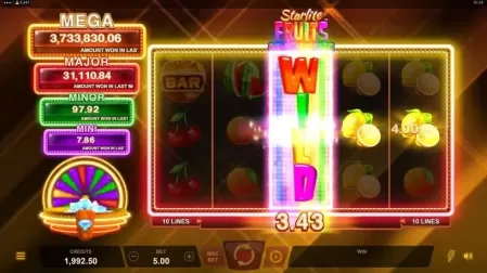 Starlite Fruits Mega Moolah slot screenshot 2