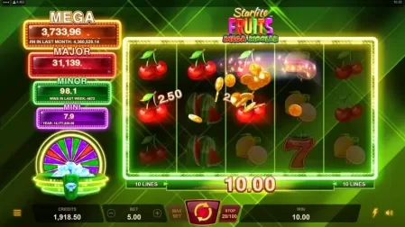 Starlite Fruits Mega Moolah slot screenshot 4