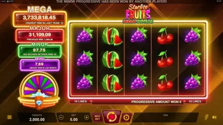 Starlite Fruits Mega Moolah slot screenshot 1