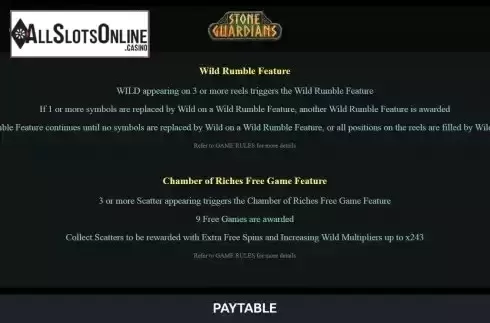 Features screen