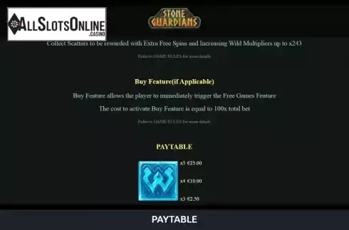 Buy feature screen