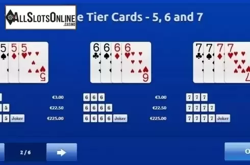 Paytable 2. Super Lucky Cards Deluxe from Rakki