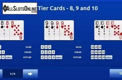 Paytable 3. Super Lucky Cards Deluxe from Rakki