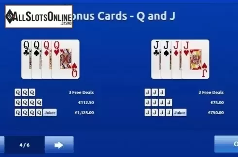 Paytable 4. Super Lucky Cards Deluxe from Rakki