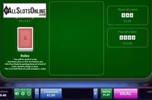 Game Workflow screen. Super Lucky Cards Deluxe from Rakki