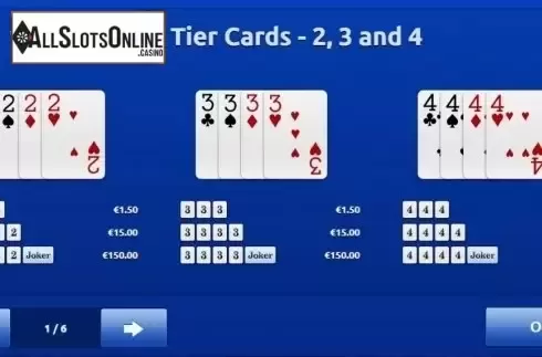 Paytable 1. Super Lucky Cards Deluxe from Rakki