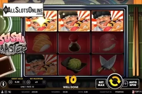 Win Screen 2. Sushi Master from Swintt