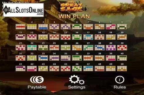 Pay Lines screen