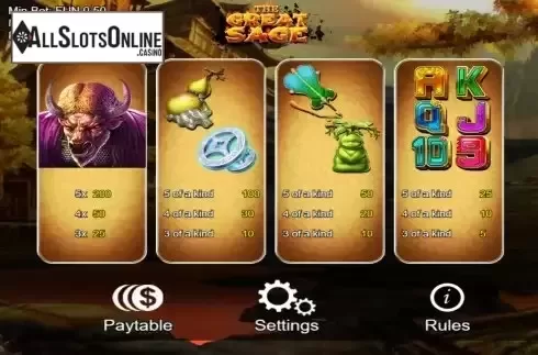Pay Table screen 2