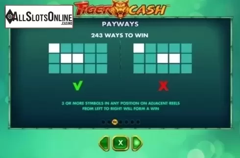 Paytable 3. Tiger Cash from Skywind Group