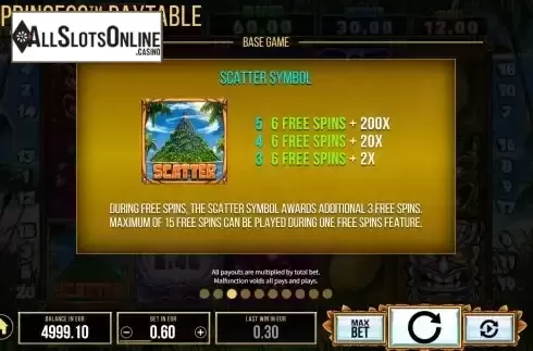 Scatter pays screen