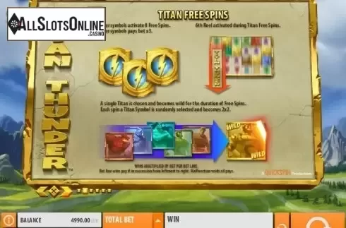 Paytable 2. Titan Thunder from Quickspin