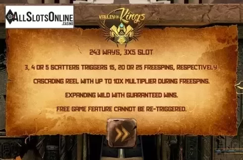 Start screen. Valley of Kings from Maverick