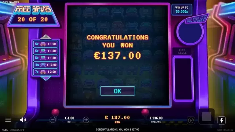 Pixel Invaders slot screenshot 6