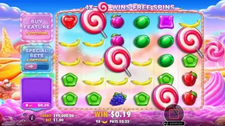 Sweet Bonanza 2500 slot screenshot 2