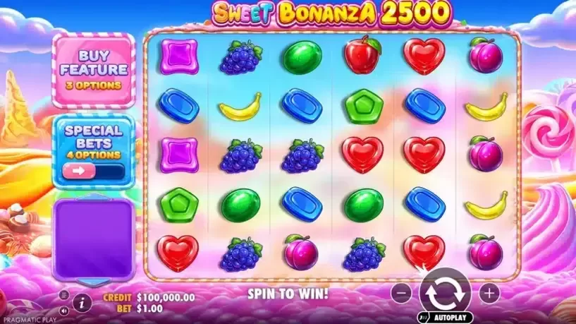 Sweet Bonanza 2500 slot screenshot 