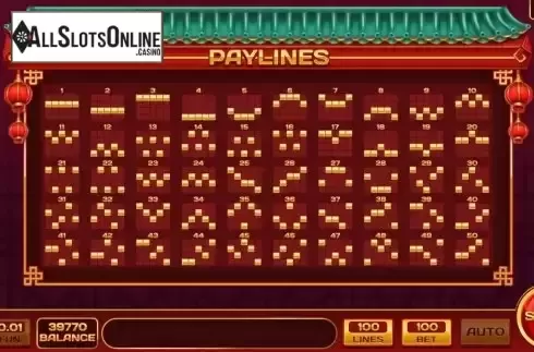 Pay Lines screen