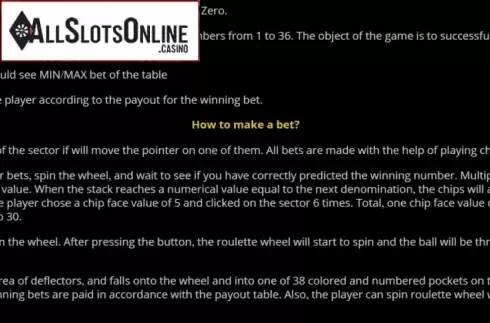 Game rules. American Roulette 3D (Evoplay) from Evoplay Entertainment