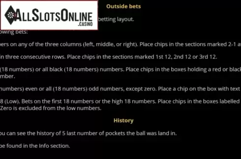 Game rules 2. American Roulette 3D (Evoplay) from Evoplay Entertainment