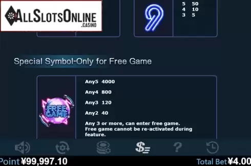 Paytable 3. Arcadia (Virtual Tech) from Virtual Tech