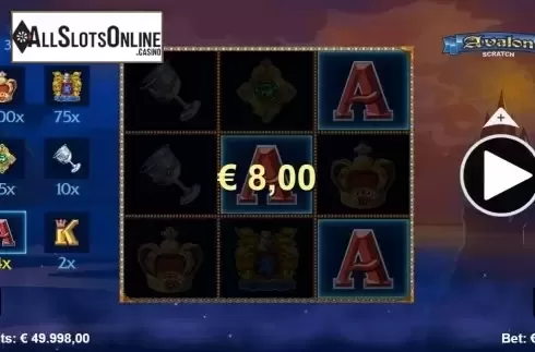 Game Screen 3. Avalon Scratch from Microgaming