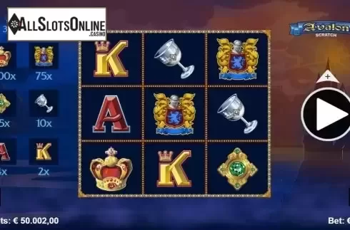Game Screen 4. Avalon Scratch from Microgaming