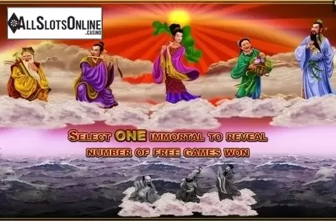 Free spin intro screen. Ba Xian Chuan Qi from Aspect Gaming