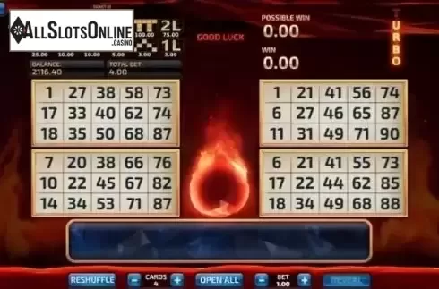 Game Screen 1. Bingo Firestorm from InBet Games