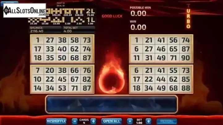 Game Screen 1. Bingo Firestorm from InBet Games