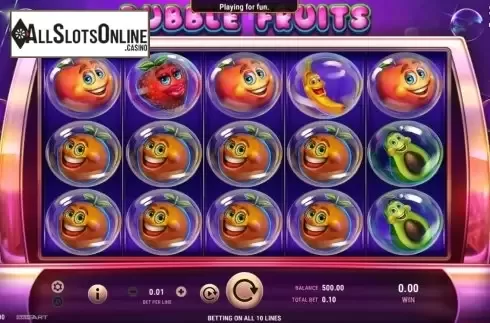 Reel Screen. Bubble Fruits from GameArt