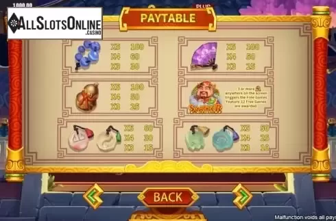Paytable screen 2