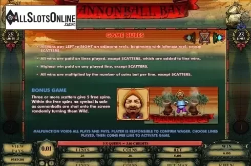 Screen2. Cannonball Bay from Microgaming