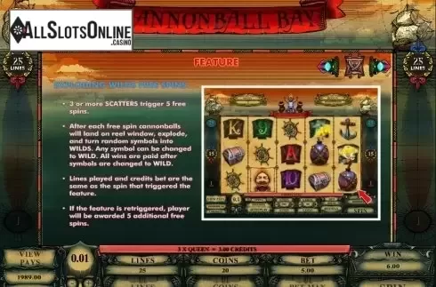 Screen5. Cannonball Bay from Microgaming