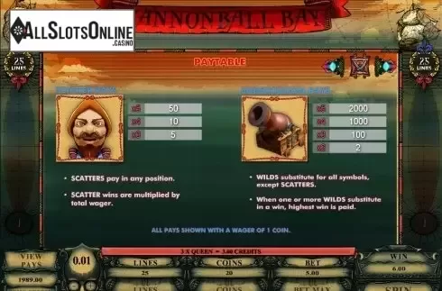 Screen3. Cannonball Bay from Microgaming