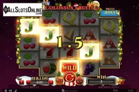 Free Spins 2. Colossus Fruits Christmas Edition from Spinomenal